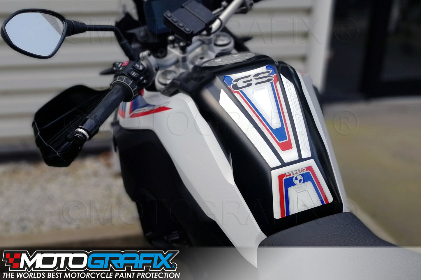 BMW F850GS 2018 2019 White Motorcycle Tank Pad Protector 3D Gel TB038MSW Motografix