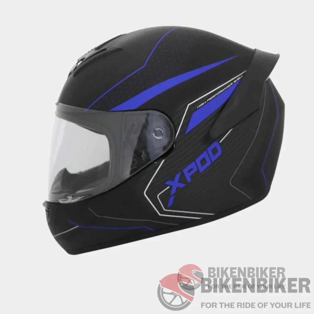 Xpod Blistering Black - Blue Tvs Helmet