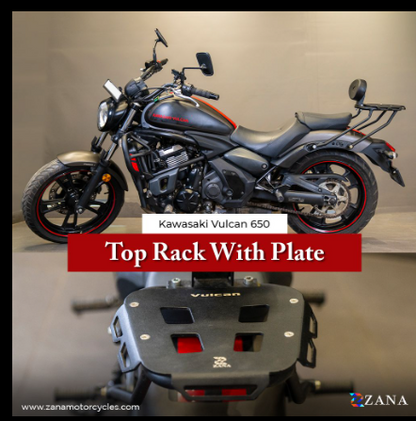 Top Rack With Plate Compatible With Pillion Backrest For Kawasaki Vulcan 650