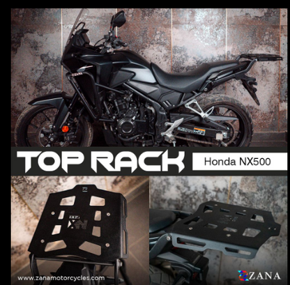 Top rack with Plate For Honda NX500 (MILD STEEL, BLACK) (Coming Soon)