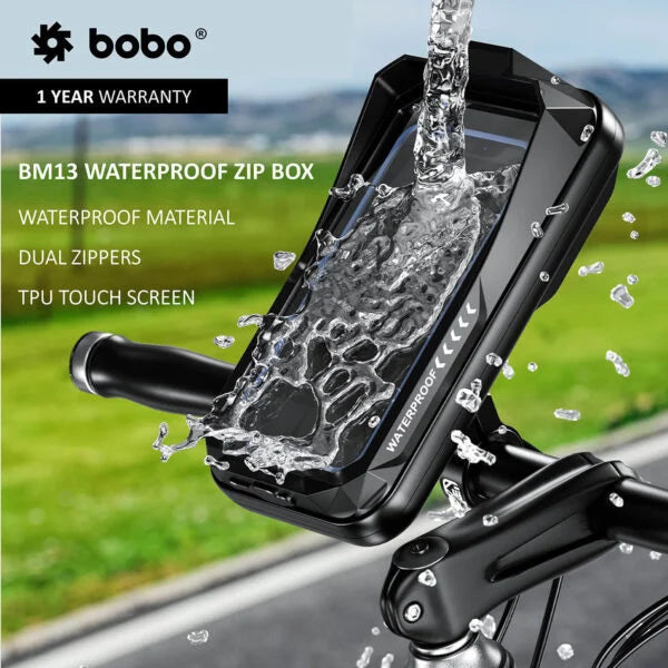 BOBO BM13 Waterproof Zip Box Bike / Cycle Phone Holder Motorcycle Mobile Mount