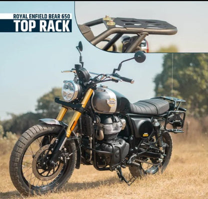 Top Rack with W Plate (Compatible with Pillion Backrest) For Royal Enfield Bear 650-Zana-ZI-8542