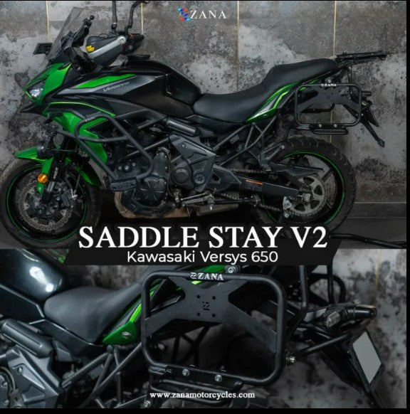Saddle Stay V-2 with Exhaust Sheild with Jerry Can Mount For Kawasaki Versys 650 -Zana