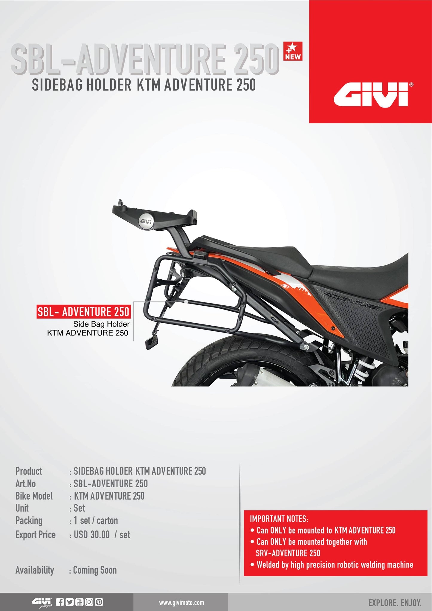 Sidebag Holder KTM Adventure 250