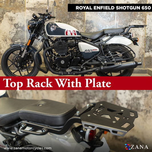 Top Rack With Plate Black For Shotgun 650 - ROYAL ENFIELD - Zana - ZI-8464 (Coming Soon)