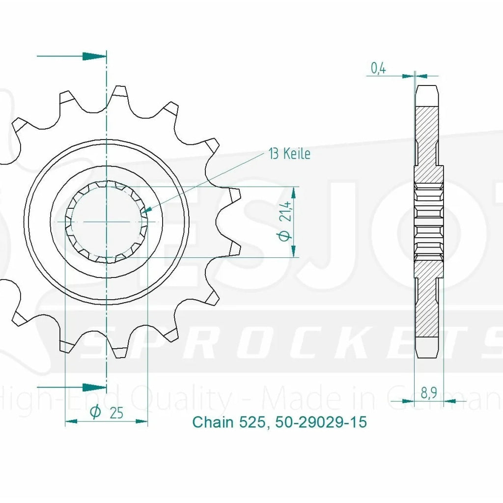 Sprockets Front (29029 - 16T) Kawasaki Z900 (2022 Onwards)