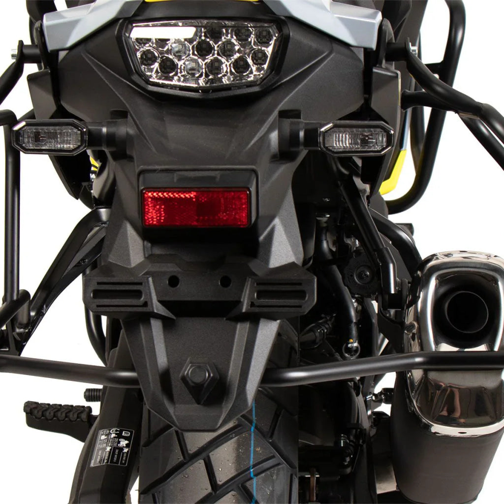 Suzuki V-Strom 800 De Sidecase Carrier - Cutout Series With Xplorer Black Short Screen