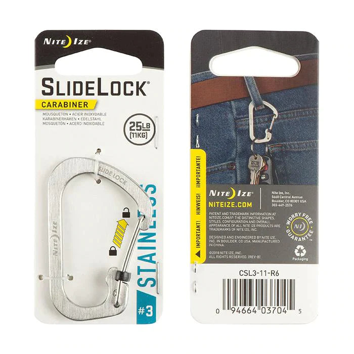 Carabiner with Slide Lock - Stainless Steel - nite Ize