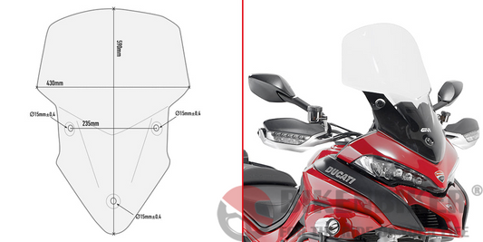 Specific Windscreen for Ducati Multistrada 950, 950S, 1200 and 1260 - Givi