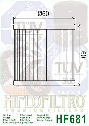 Hyosung Oil Filter - Hi Flo