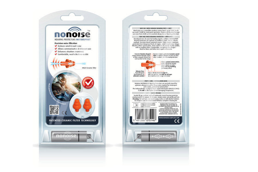 Noise filtration Precision Ear Plugs by NoNoise - Bike 'N' Biker