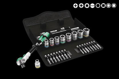 Ratchet Kit with Bits + Sockets - Soft Case (8100) - Wera Tools