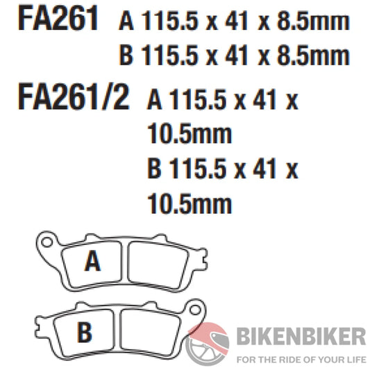 Fa261Hh Fully Sintered Brake Pads - Ebc Brakes