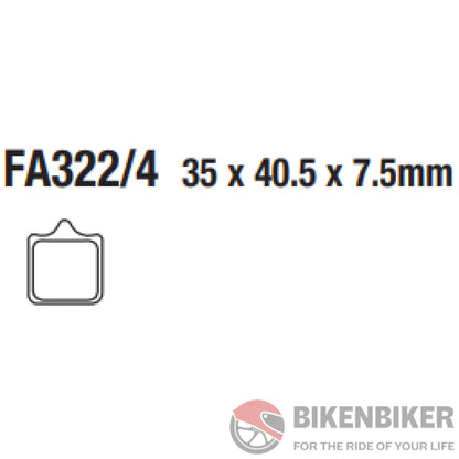 Fa322/4Hh Fully Sintered Brake Pads - Ebc Brakes