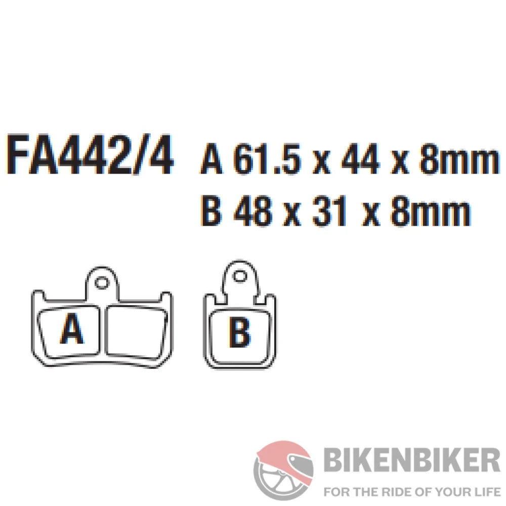 Fa442/4Hh Fully Sintered Brake Pads - Ebc Brakes