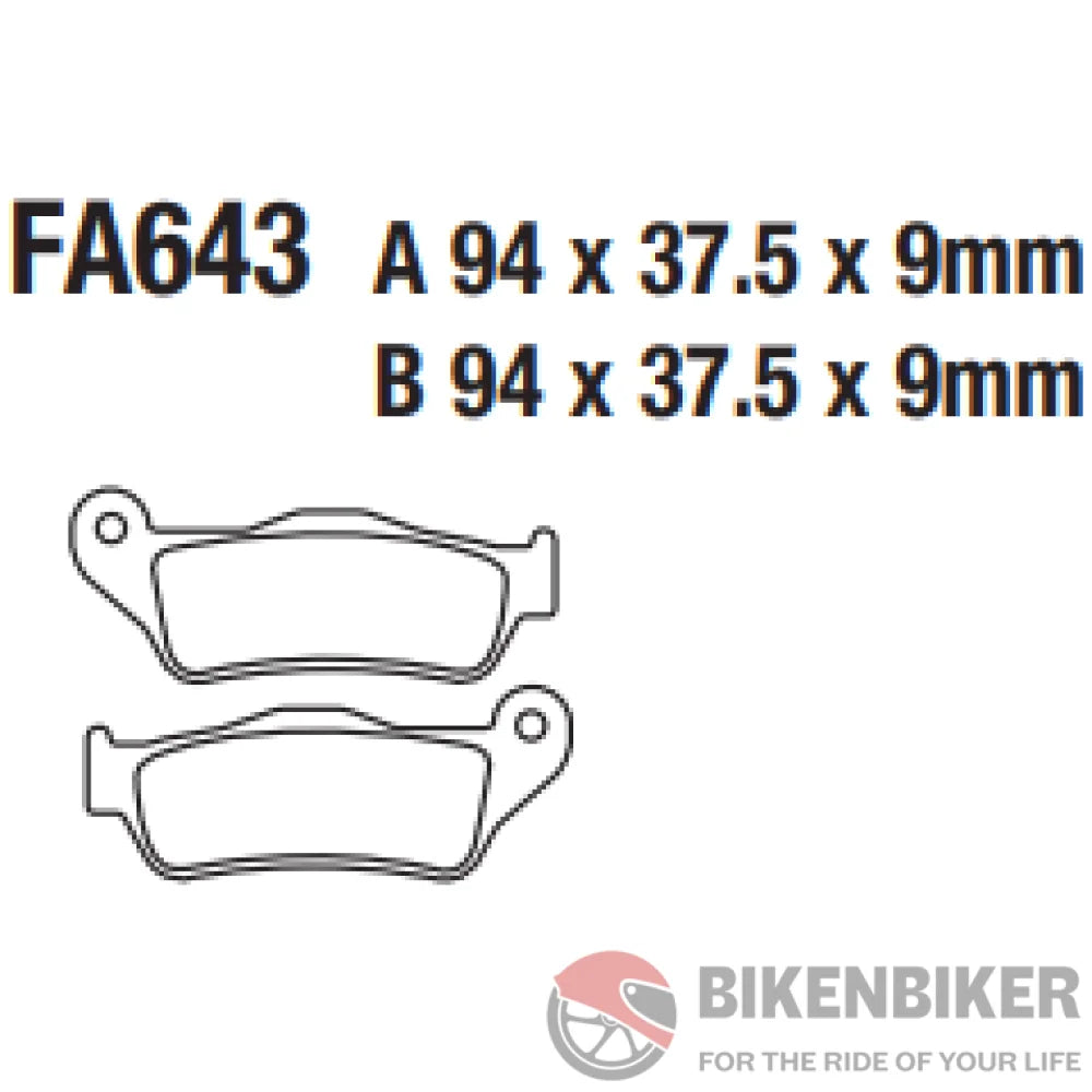 Fa643Hh Fully Sintered Brake Pads - Ebc Brakes