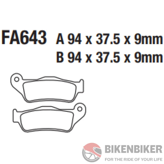 Fa643Hh Fully Sintered Brake Pads - Ebc Brakes