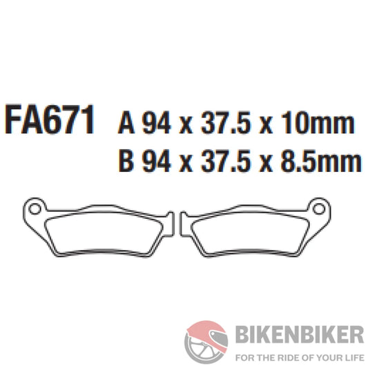 Fa671Hh Fully Sintered Brake Pads - Ebc Brakes