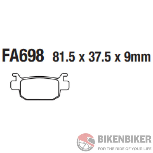 Fa698Hh Fully Sintered Brake Pads - Ebc