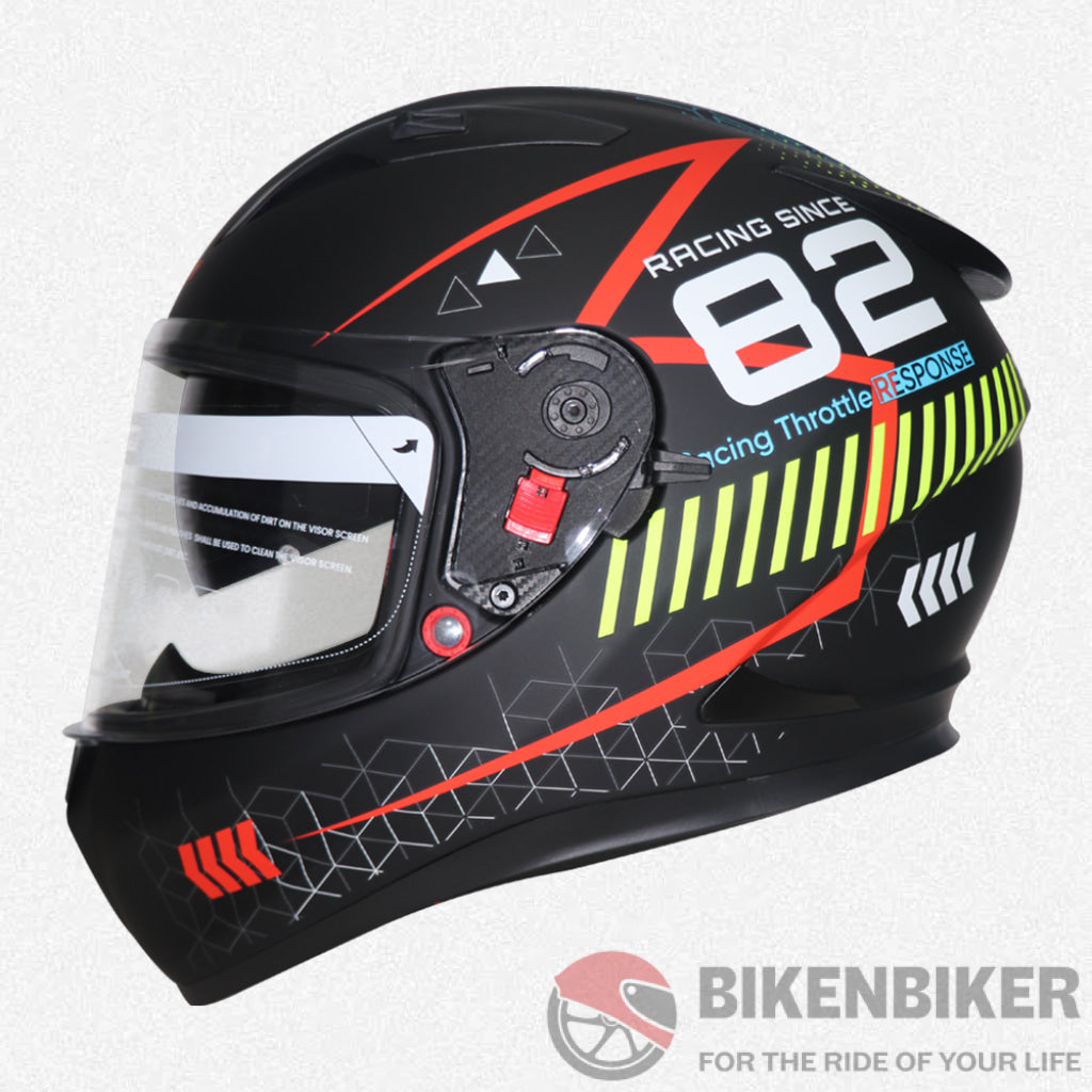 Tvs Racing Full Face Graphics Helmet Black With Graphics Helmets