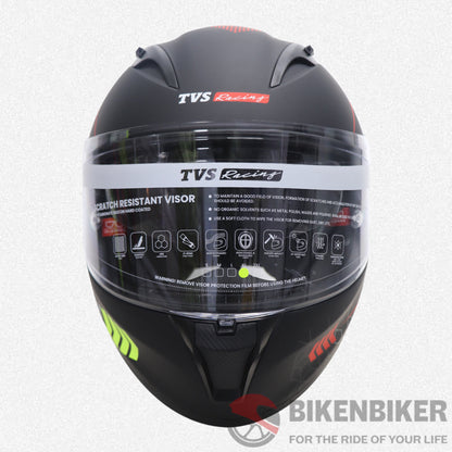 Tvs Racing Full Face Graphics Helmet Black With Graphics Helmets