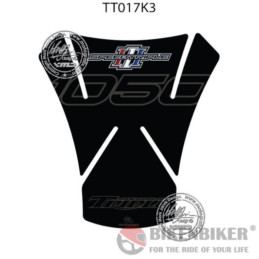 Triumph Speed triple 1050 2005 - 2016 Black Motorcycle Tank Pad Protector TT017K3-Motografix