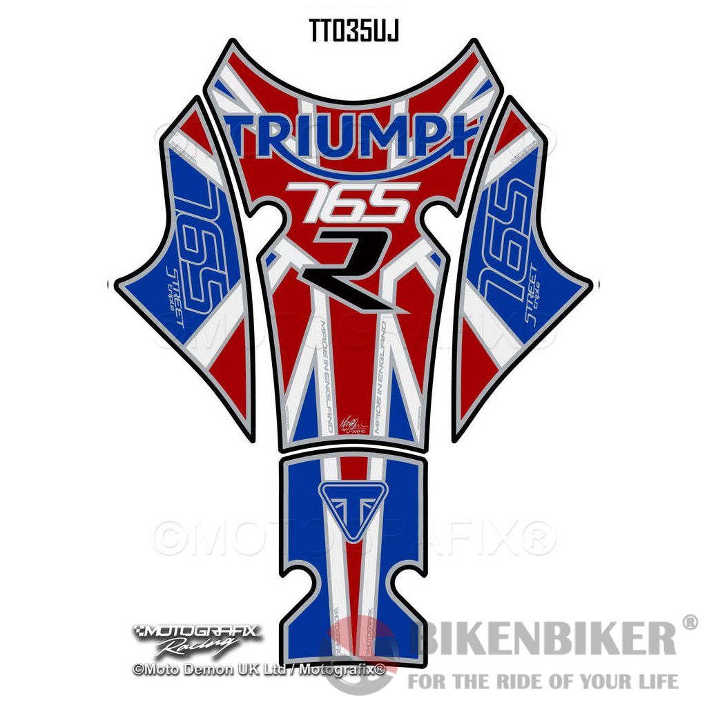 Triumph 765R Street Triple 2017 18 19 Motorcycle Tank Pad Protector Motografix 3D Gel TT035UJ-Motografix