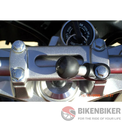 RAM MIRROR Base with 9mm Hole and 1" Ball - Bike 'N' Biker