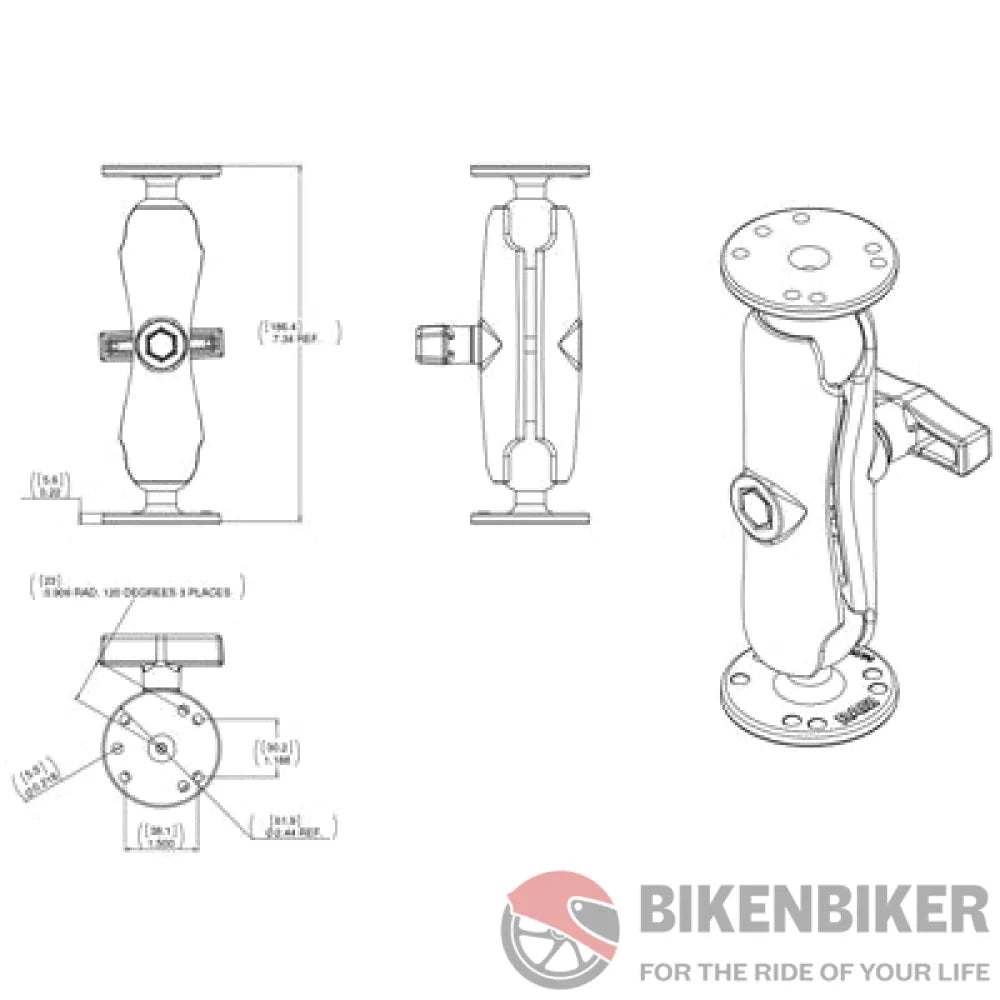 Ram® Mounts - C-Size Backing Plate Ball Mount Base Mount