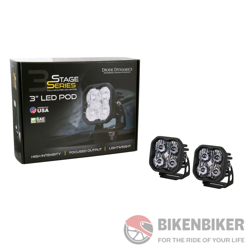 Stage Series 3 White Pro Led Pod (Pair) - Diode Dynamics Aux Lights