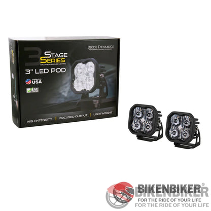Stage Series 3 White Sport Led Pod (Pair) - Diode Dynamics Aux Lights