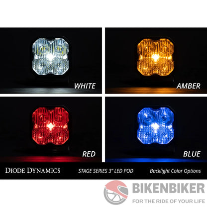 Stage Series 3 White Sport Led Pod (Pair) - Diode Dynamics Aux Lights